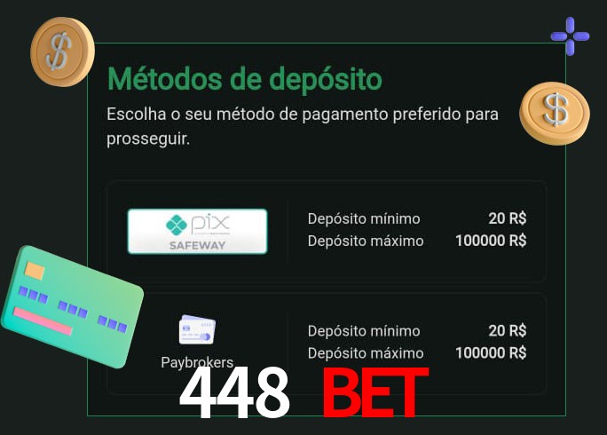 O cassino 448 bet oferece uma grande variedade de métodos de pagamento